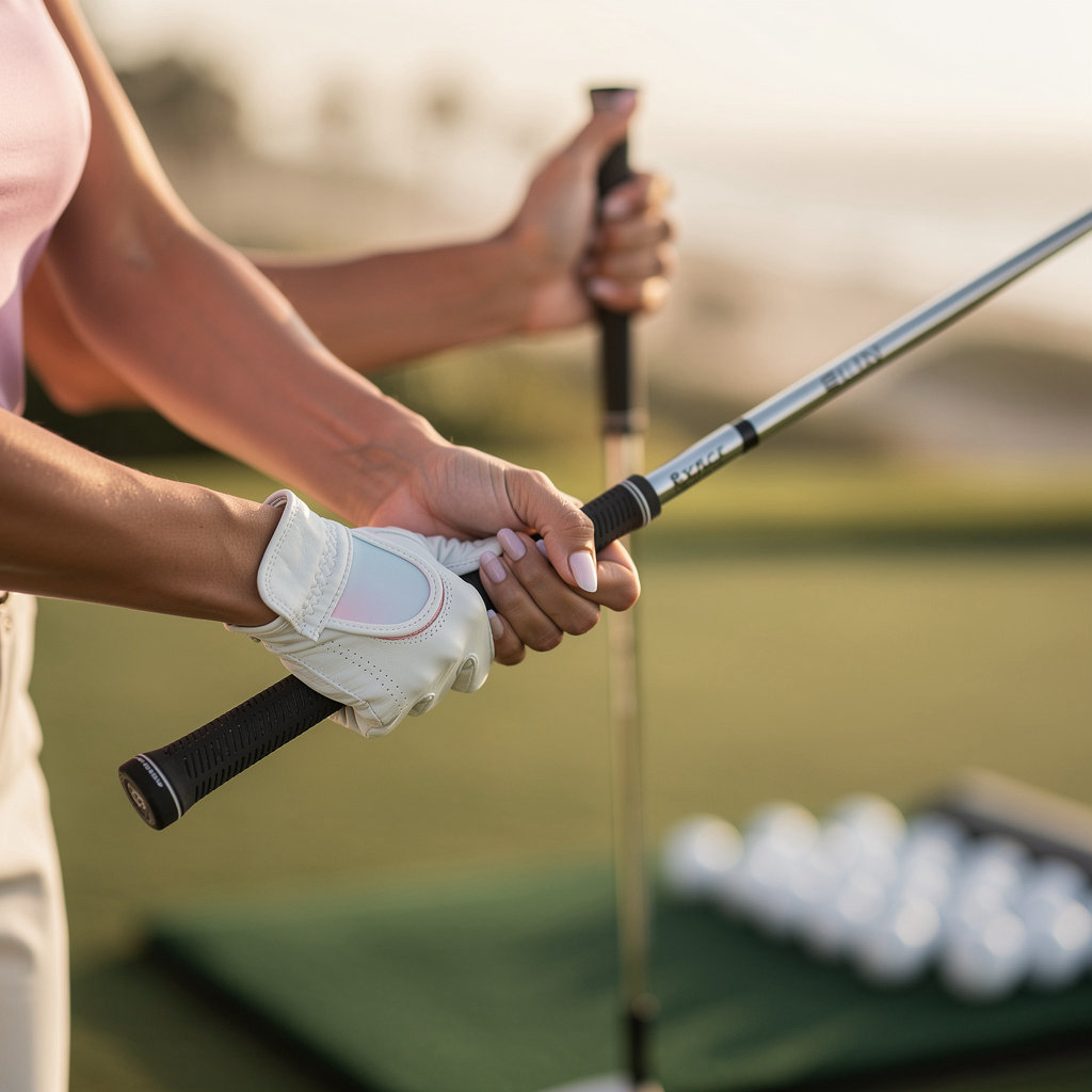 San Diego Golf Academy women's golf lesson program with instructor and student on the driving range in Vista